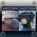 ANDORRA 2 x 2 EURO 2016 (New Reform 1866 + Radio and Television) UNC